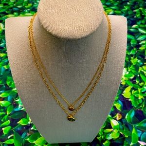 NWT J.Crew Gold Layered Delicate Disc Necklace